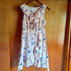 Girls Pink and Ruffled Sleeveless Sundress